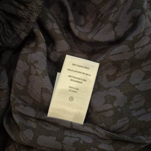 NEW RAILS Beatrice Charcoal Cheetah Dress Medium Midi Satin Belted Long Sleeve - Picture 6 of 11